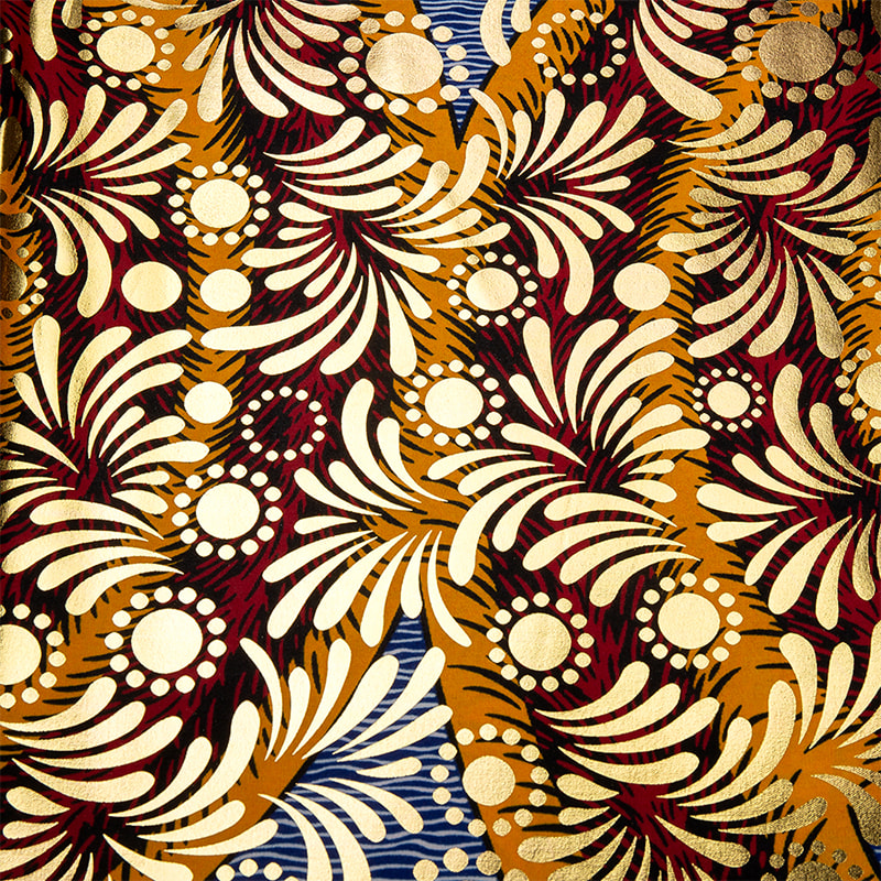 TMIE-06-6 Print Gold Bazin -kangas