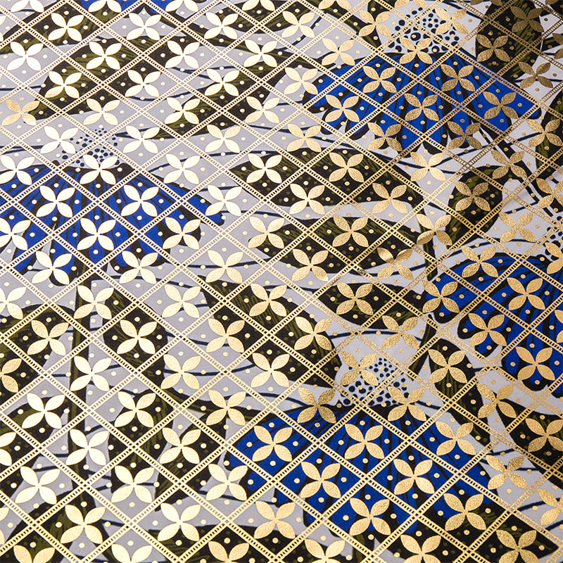 TMIE-06-6 Print Gold Bazin -kangas
