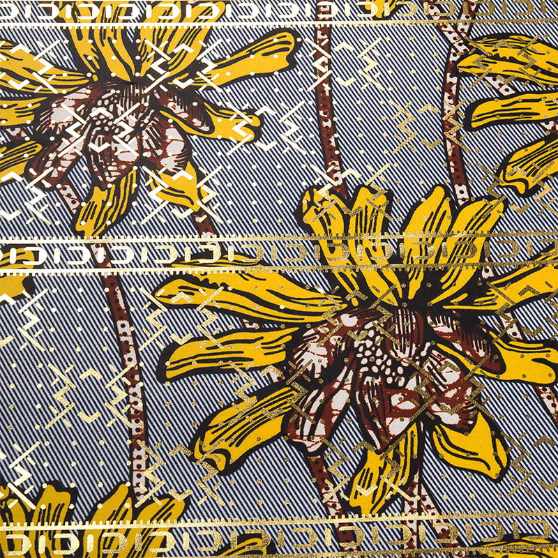 TMIE-06-6 Print Gold Bazin -kangas