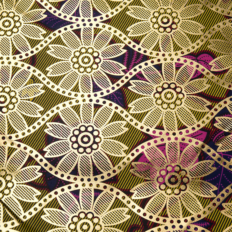 TMIE-06-6 Print Gold Bazin -kangas