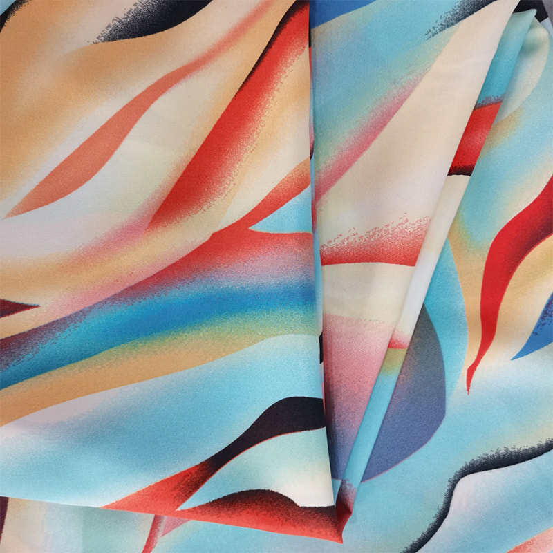 TIME-15-2-1 150cm Leveys Kevyt Paino 110GSM 4way Stretch Print Pattern Polyesterikangas