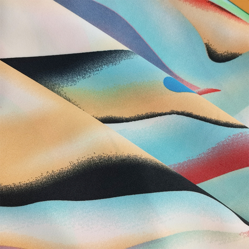 TIME-15-2-1 150cm Leveys Kevyt Paino 110GSM 4way Stretch Print Pattern Polyesterikangas