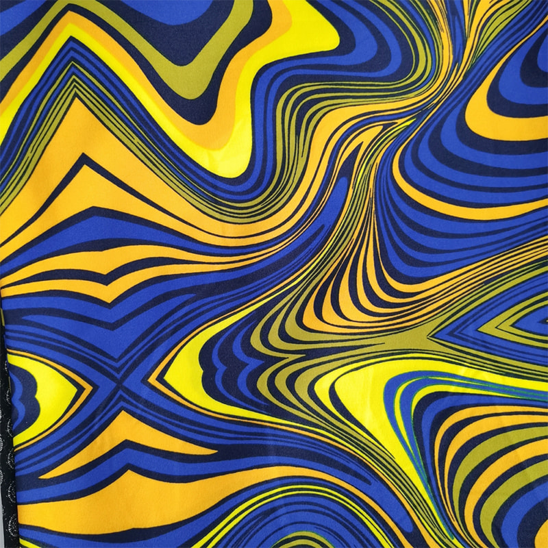 TIME-15-2-4 120 GSM 4-suuntainen Stretch Print Pattern -polyesterikangas